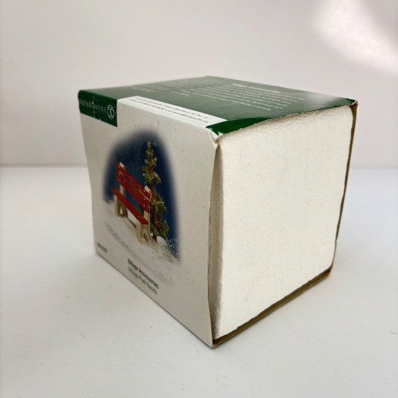 Dept 56 Village Accessories Park Bench Tree #52851 Snow Christmas Village - Picture 8 of 9